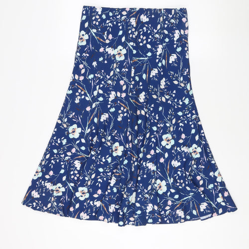 David Nieper Women's Blue Floral A-Line Skirt Size 10