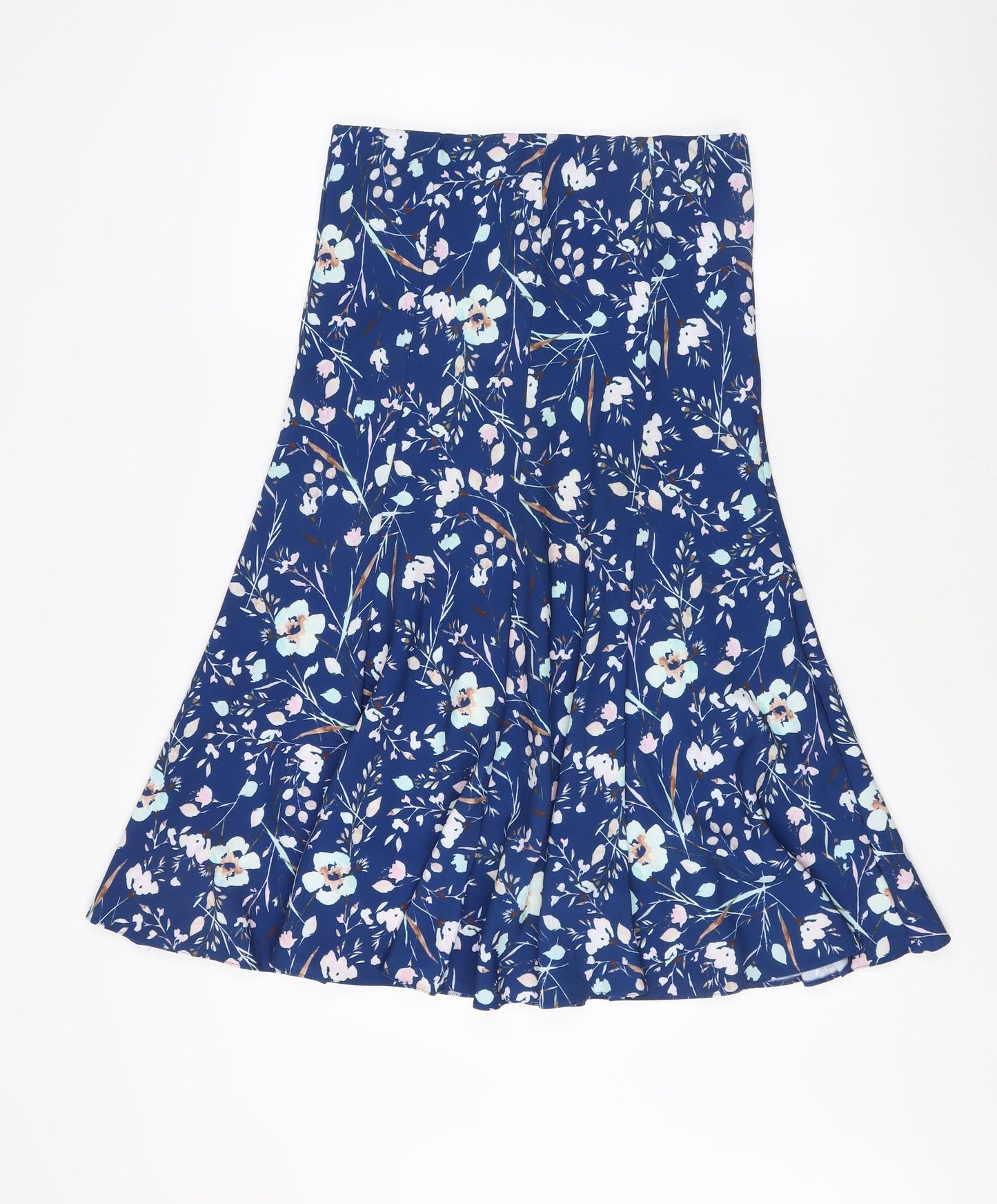David Nieper Women's Blue Floral A-Line Skirt Size 10