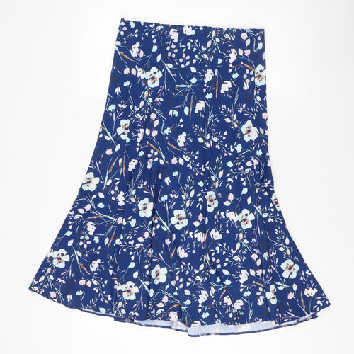 David Nieper Women's Blue Floral A-Line Skirt Size 10