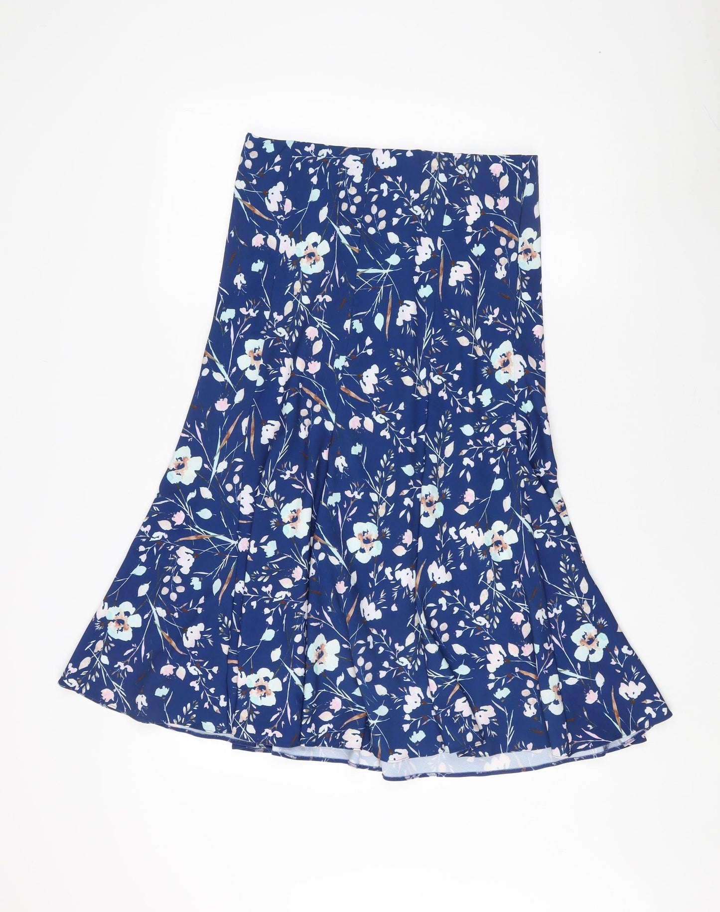 David Nieper Women's Blue Floral A-Line Skirt Size 10