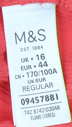 Marks and Spencer Women's Red Slip Dress Size 16