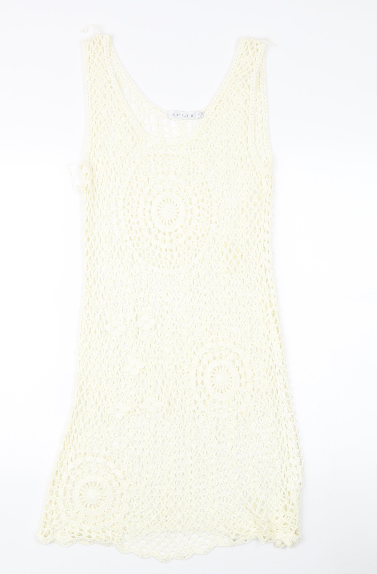 Solitaire Women's Ivory Crochet Tank Dress S
