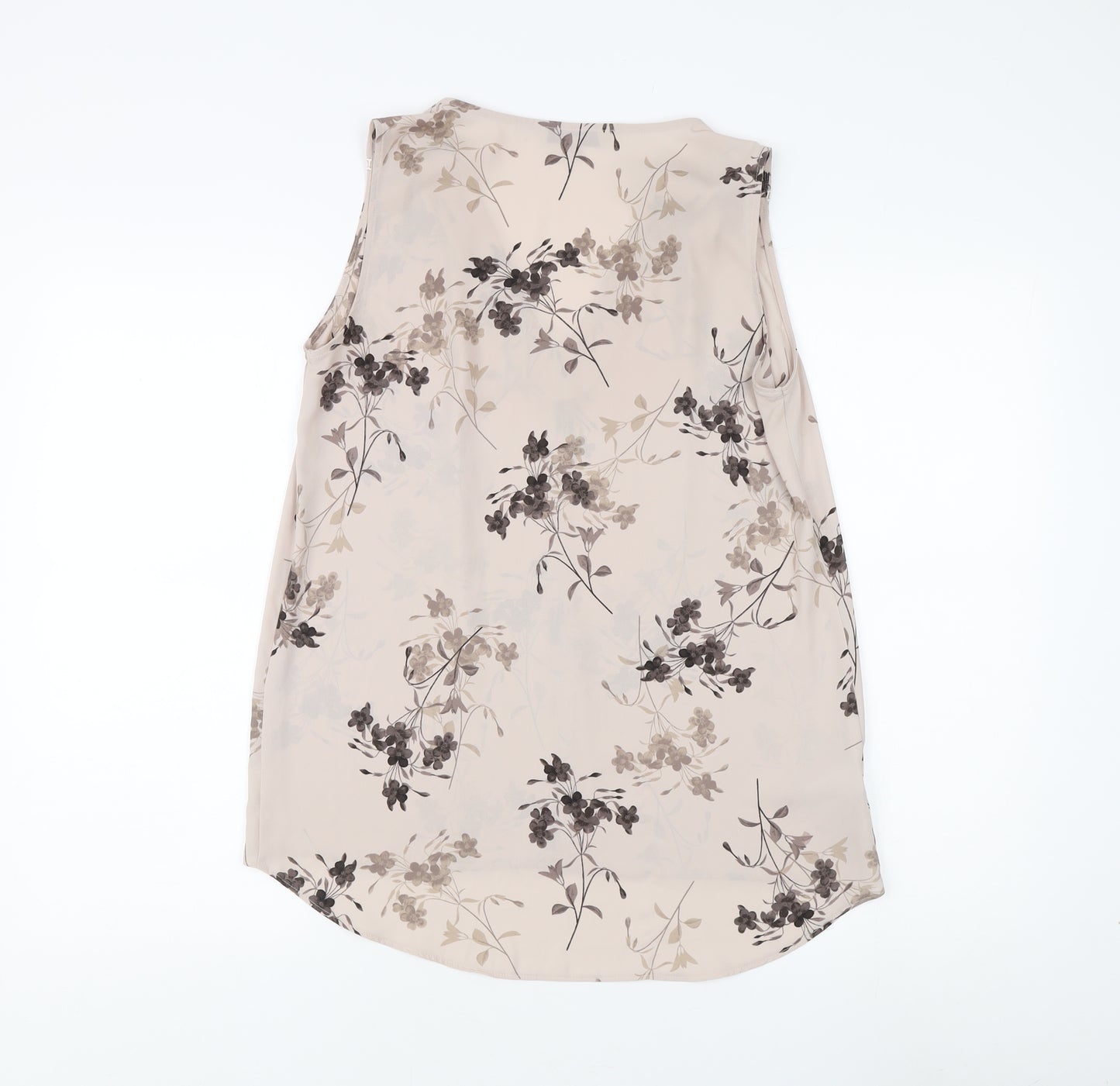 Next Women's Beige Floral Blouse, Size 10, V-Neck