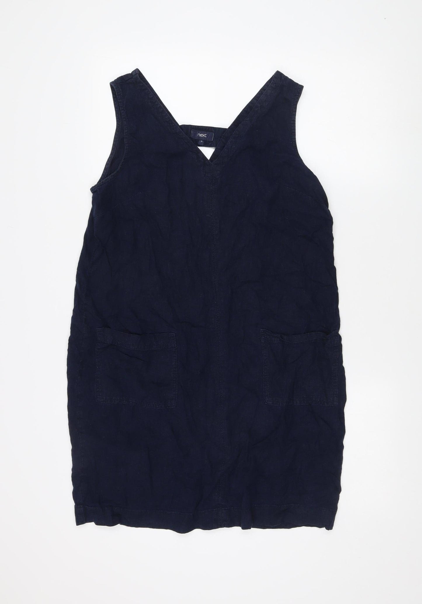 Next Women's Blue Viscose Sleeveless Dress, Size 14