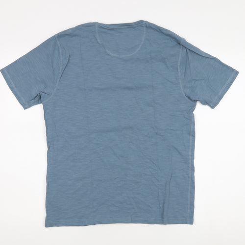 Marks and Spencer Men's Blue Graphic T-Shirt, Size S, Cotton