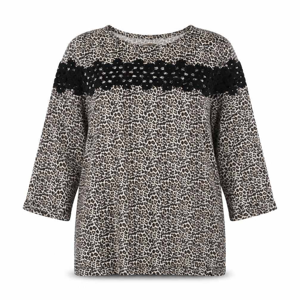 Front view of Studio Women's Multicoloured Tunic, size 16, Animal Print