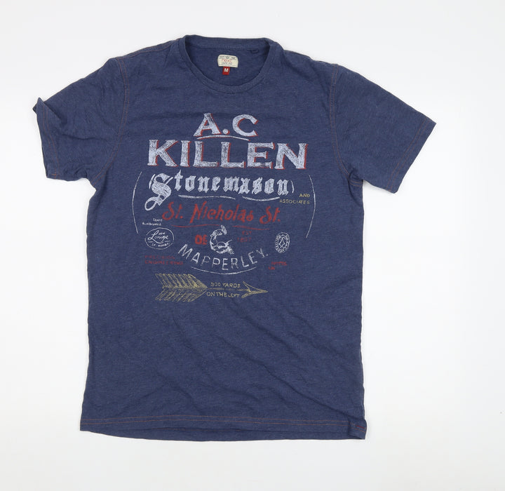 Next Men's Blue Graphic T-Shirt, Size M, Short Sleeve