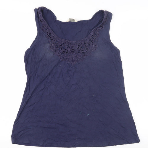 Marks and Spencer Women's Blue Crochet Tank UK 12