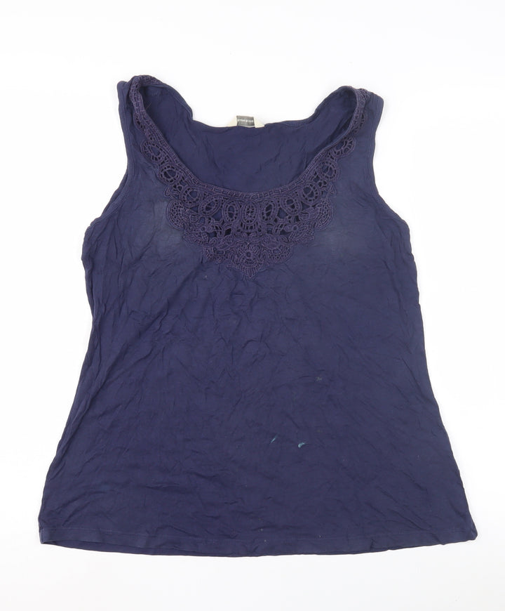 Marks and Spencer Women's Blue Crochet Tank UK 12