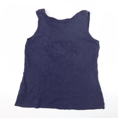 Marks and Spencer Women's Blue Crochet Tank UK 12