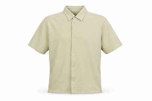 Front view of Zara Men's Beige M Button-Up Shirt