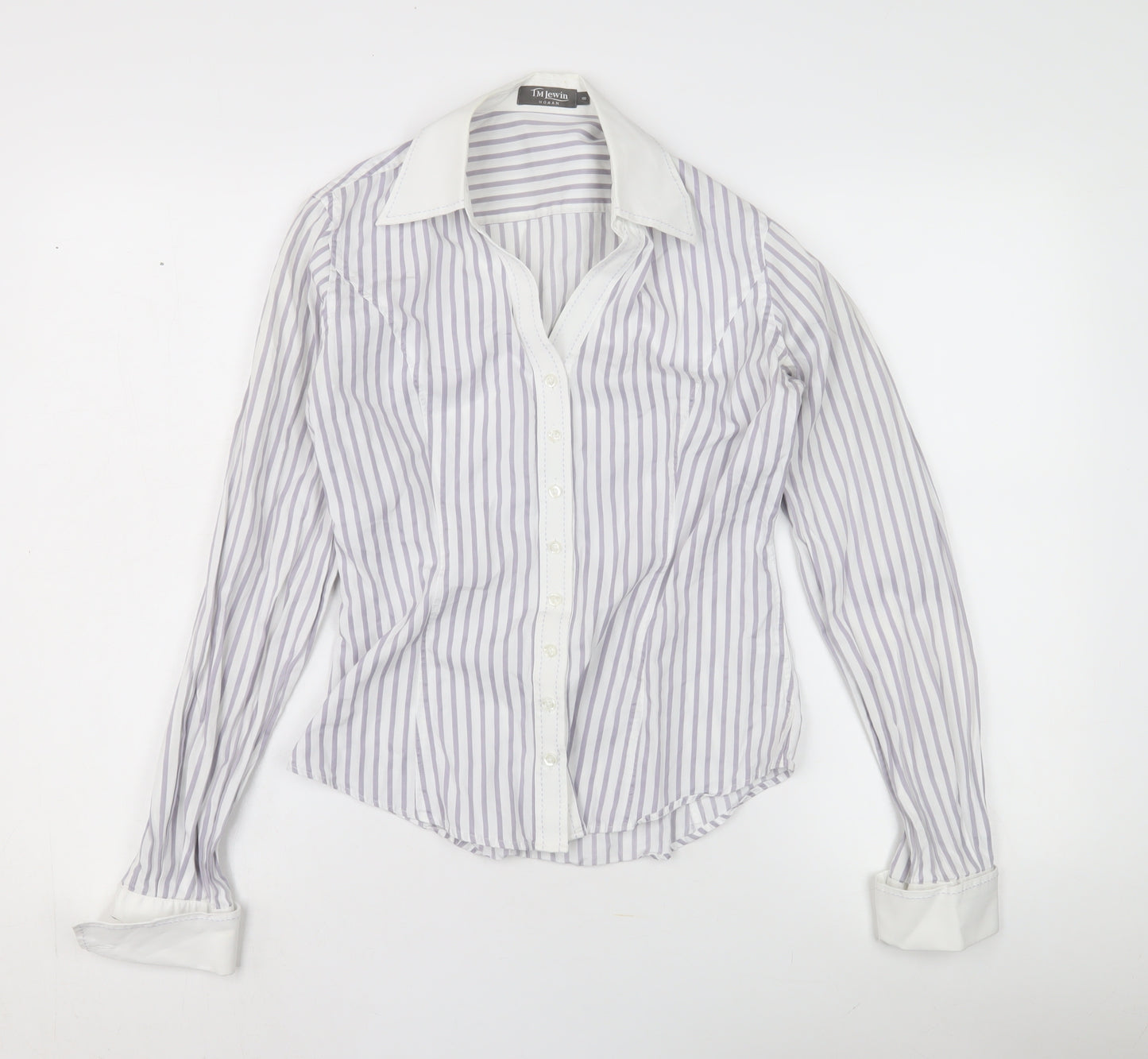 TM Lewin Women's Striped Button-Up Shirt Size 8