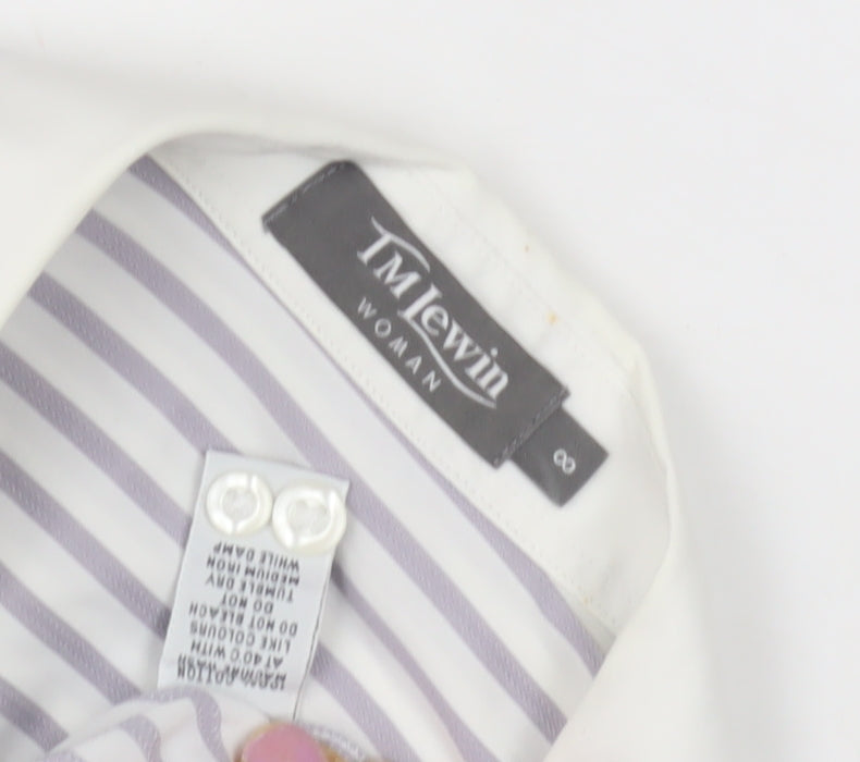 TM Lewin Women's Striped Button-Up Shirt Size 8