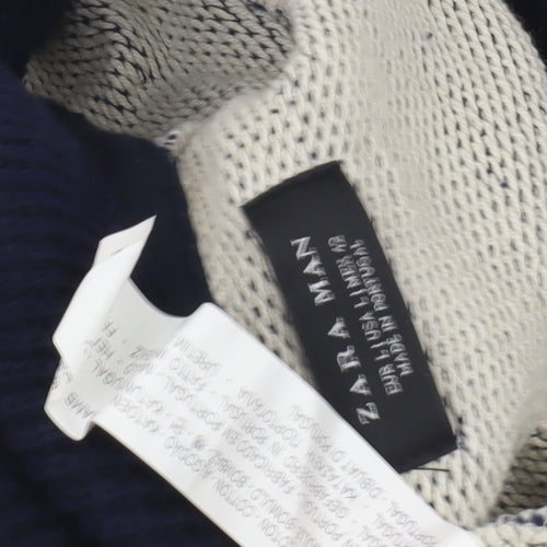 Zara Men's Grey Roll Neck Pullover Jumper Size L