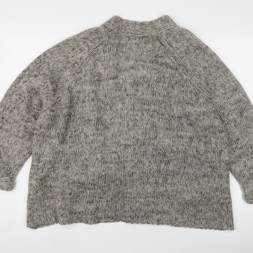 Topshop Women's Grey Chunky Open Front Cardigan UK 10