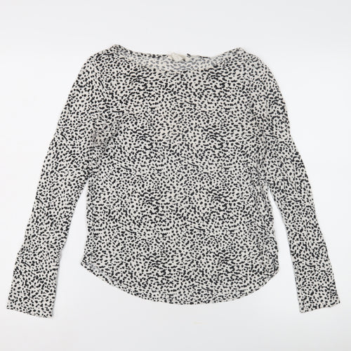 H&M Women's Black White Animal Print Top Size 8