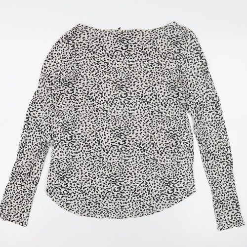 H&M Women's Black White Animal Print Top Size 8