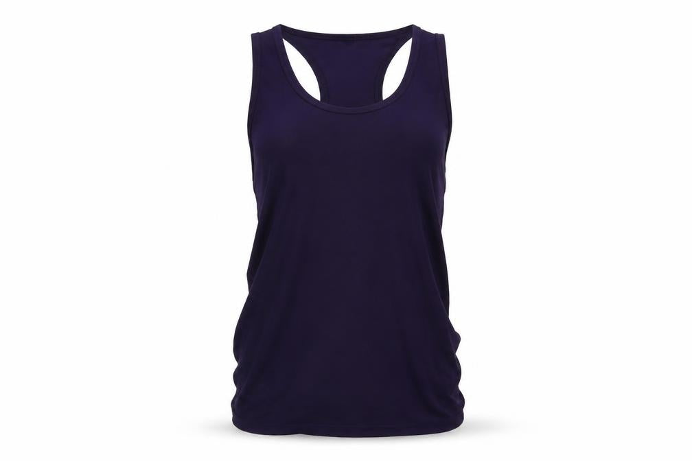 Front view of Warehouse Women's Purple Scoop Neck Tank Top, size 10