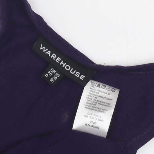 Warehouse Women's Purple Scoop Neck Tank Top Size 10