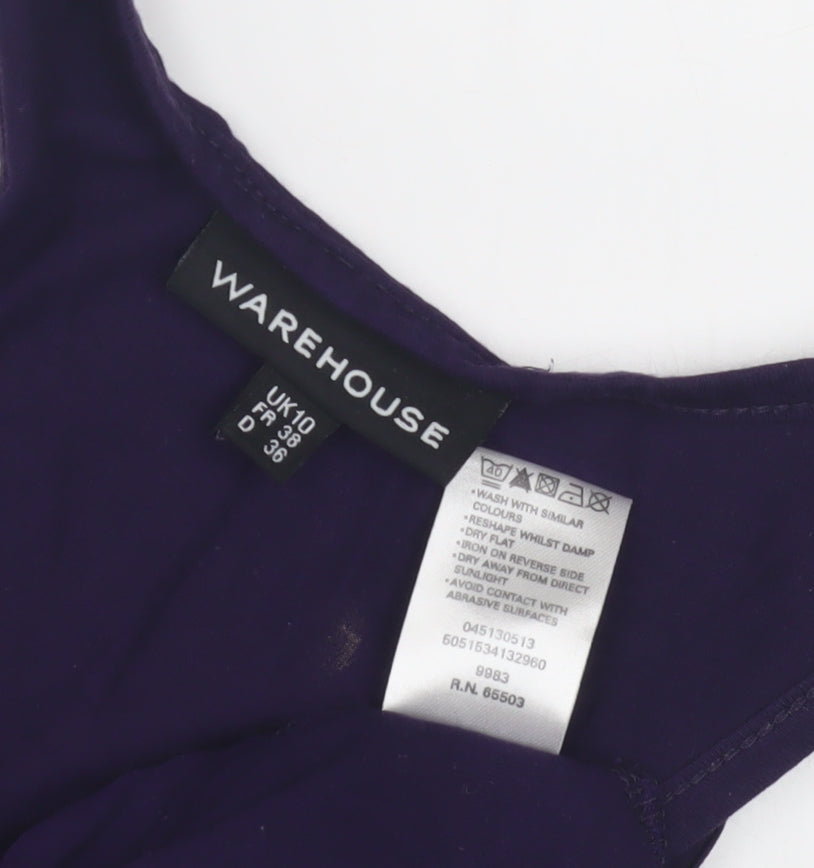 Warehouse Women's Purple Scoop Neck Tank Top Size 10