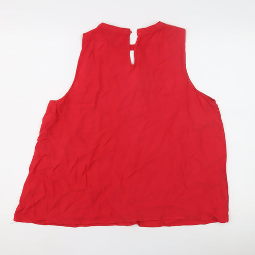 New Look Women's Red Sleeveless Tank Top - Size 8