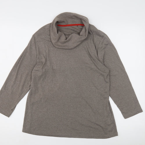 VIZ A VIZ Women's Grey Cowl Neck Top Size 16/18