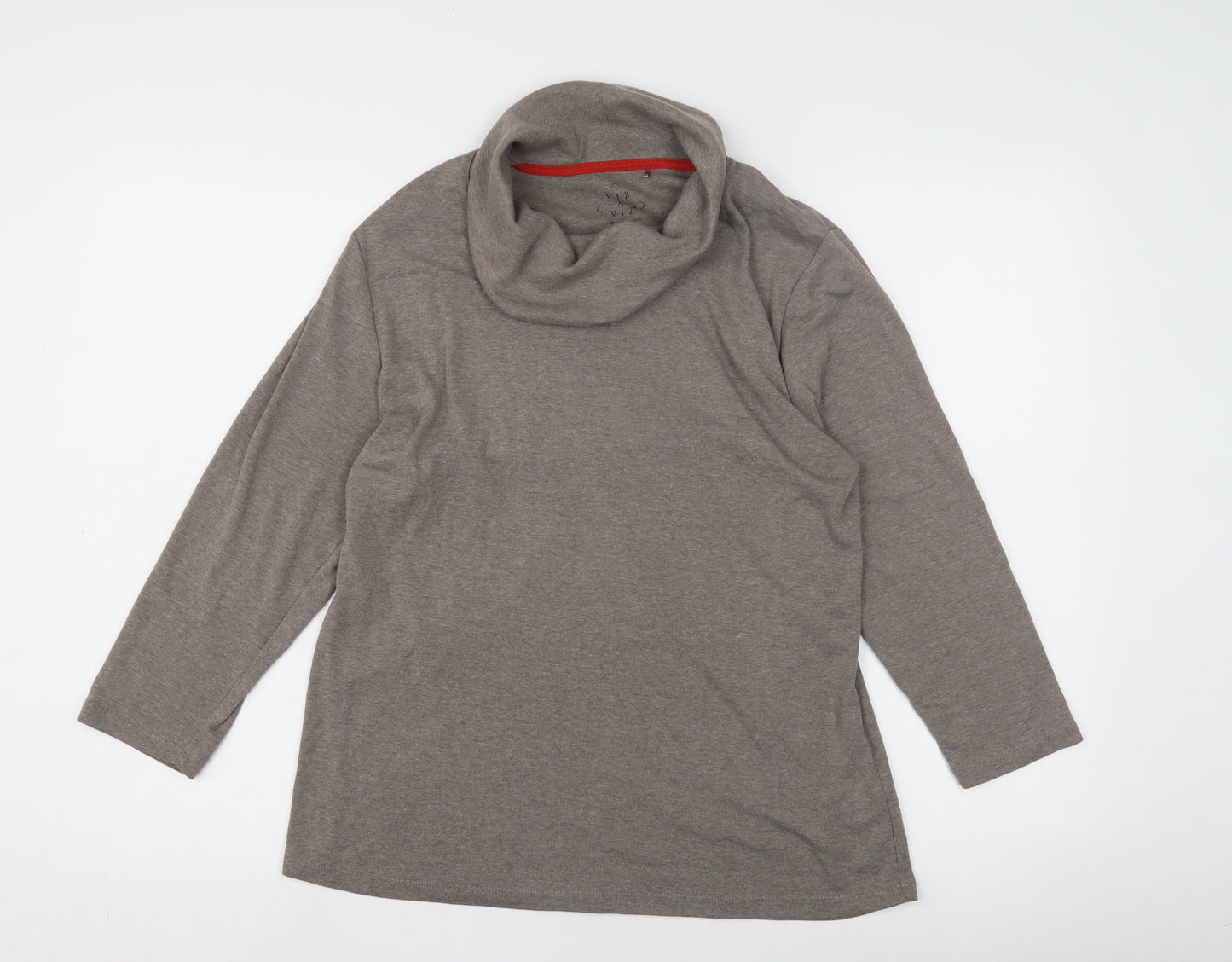 VIZ A VIZ Women's Grey Cowl Neck Top Size 16/18