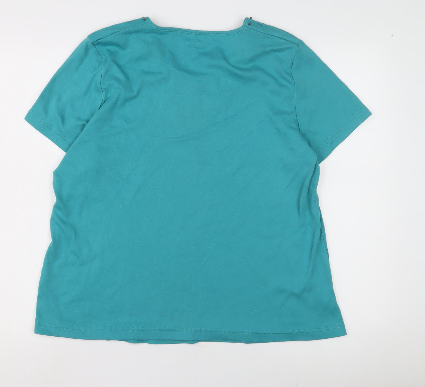 Bm Casual Women's Blue Embroidered T-Shirt - Size L