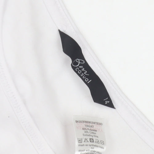 BNW Casual Women's White Animal Print T-Shirt Size 14