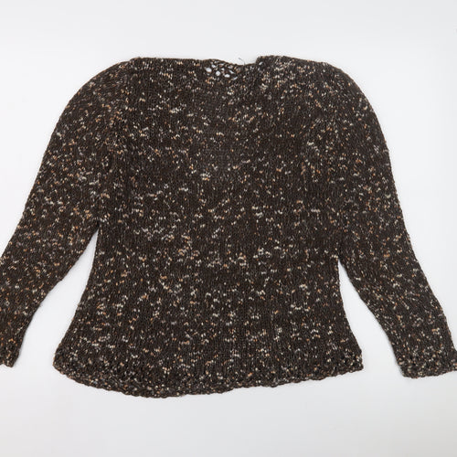 Per Una Women's Brown Open-Knit Pullover Jumper L