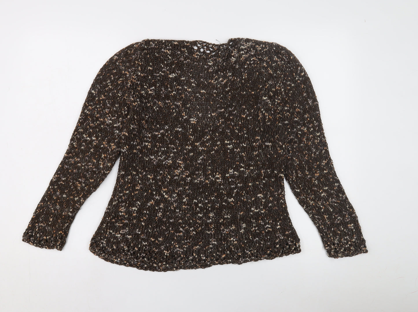 Per Una Women's Brown Open-Knit Pullover Jumper L