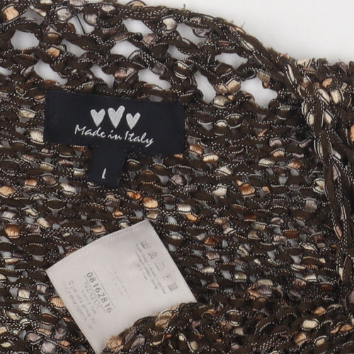 Per Una Women's Brown Open-Knit Pullover Jumper L