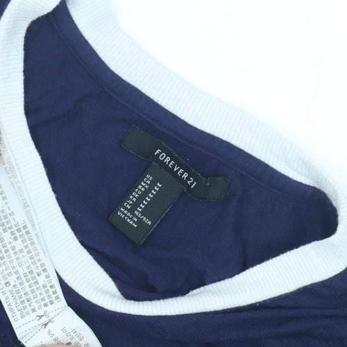 Forever 21 Women's Blue T-Shirt Dress, L, Casual Summer