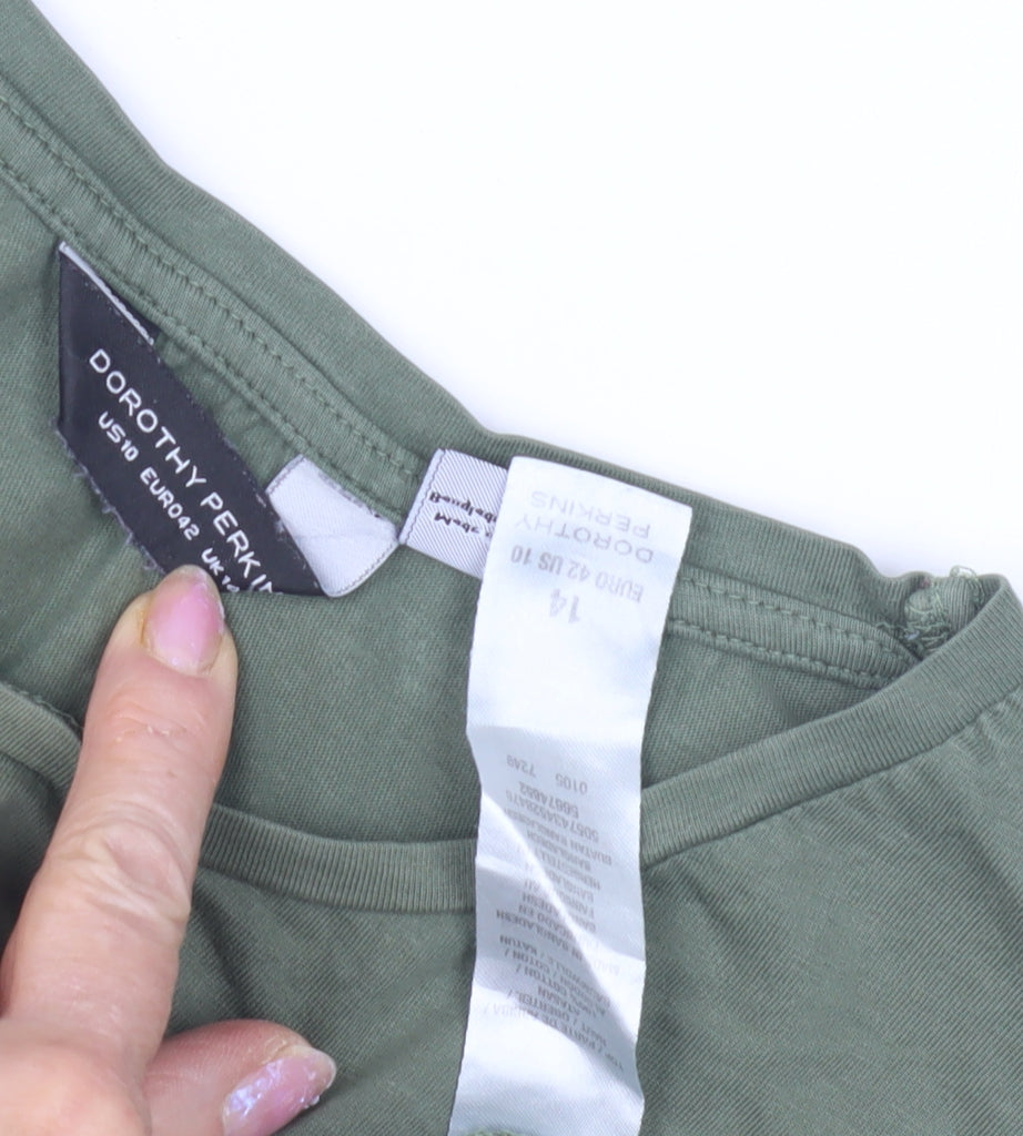 Dorothy Perkins Women's Green Basic T-Shirt, Size 14