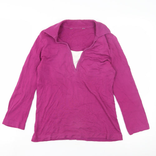 Debenhams Women's Purple V-Neck Blouse Size 10