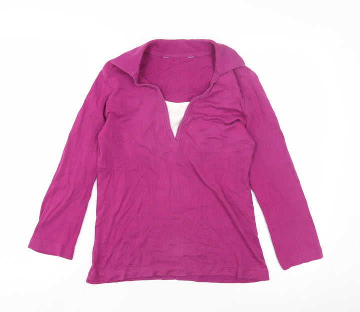 Debenhams Women's Purple V-Neck Blouse Size 10