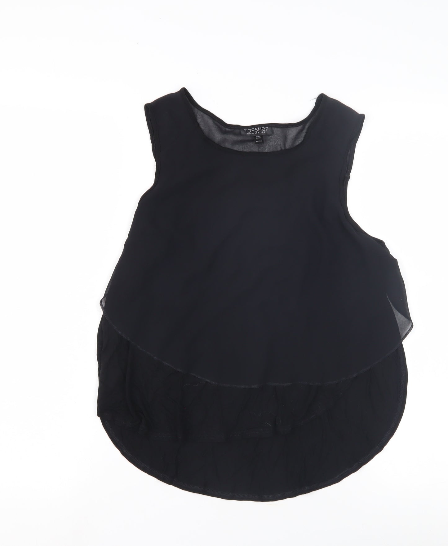 Topshop Black Camisole Tank Top, Size 8, Women's Casual