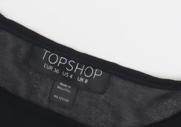 Topshop Black Camisole Tank Top, Size 8, Women's Casual