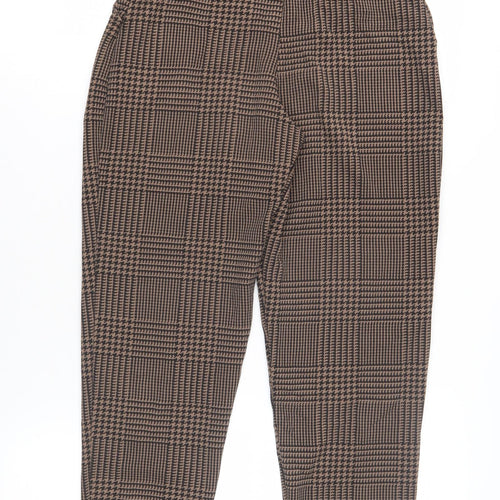PrettyLittleThing Women's Brown Houndstooth Trousers 3XS