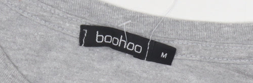 Boohoo Men's Grey Crew Neck Long Sleeve Tee M
