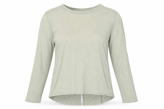 Front view of ASOS Women's Green Long Sleeve T-Shirt, size 8