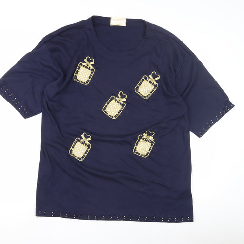 Paramour Women's Blue Studded T-Shirt One Size