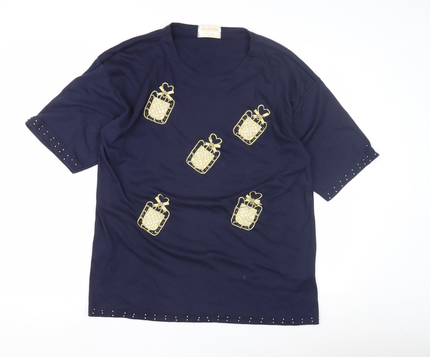 Paramour Women's Blue Studded T-Shirt One Size
