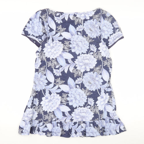 Marks and Spencer Women's Blue Floral Blouse, Size 10