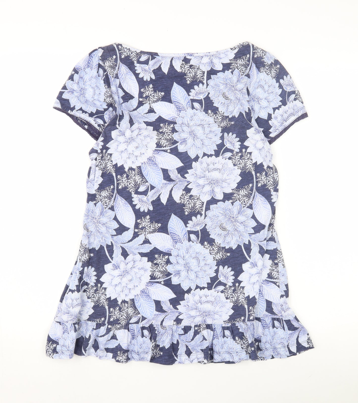Marks and Spencer Women's Blue Floral Blouse, Size 10