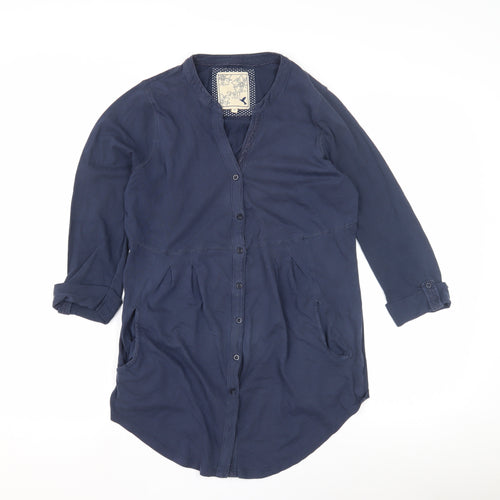 M&Co Women's Blue V-Neck Blouse Size 12