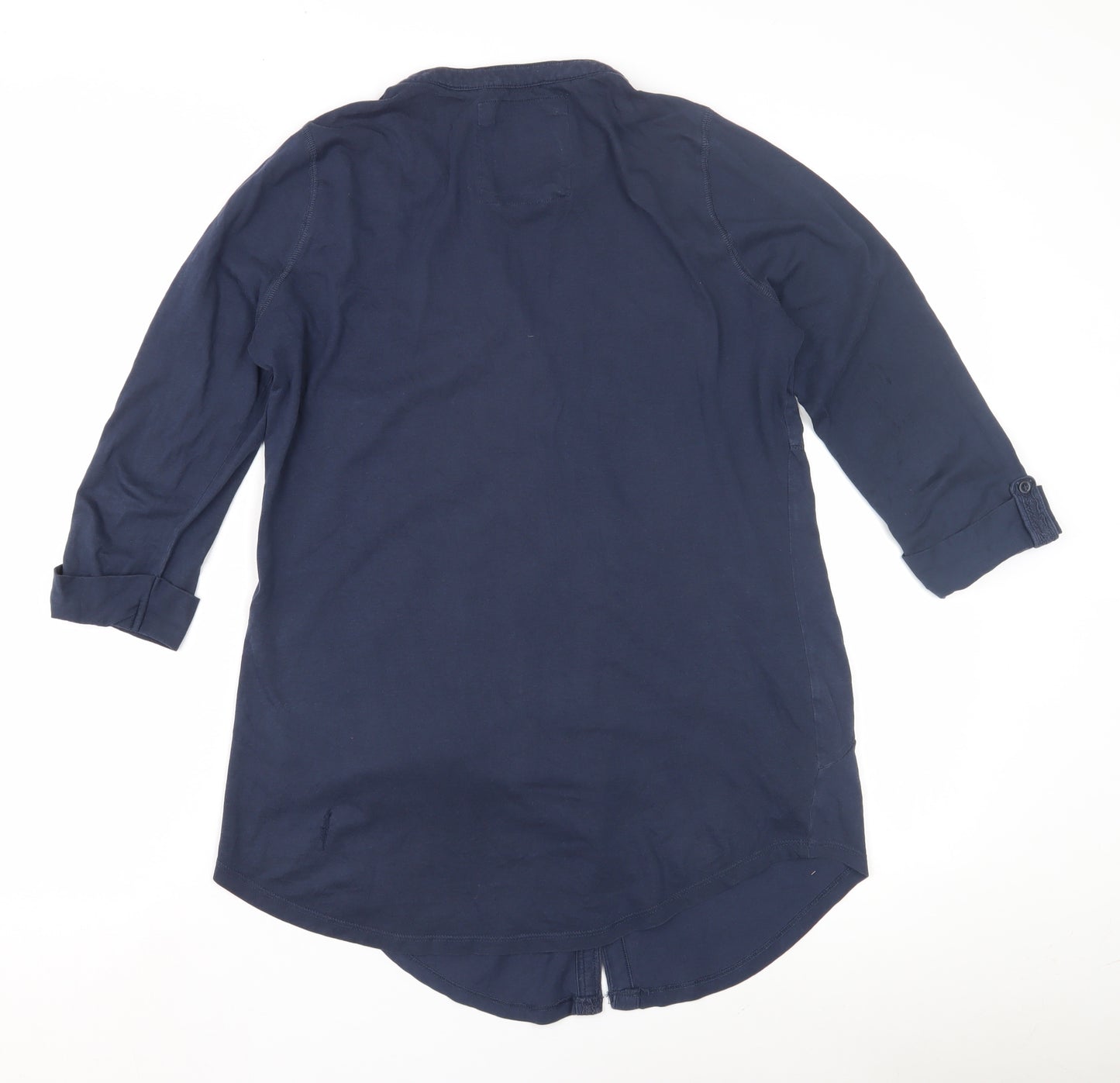 M&Co Women's Blue V-Neck Blouse Size 12