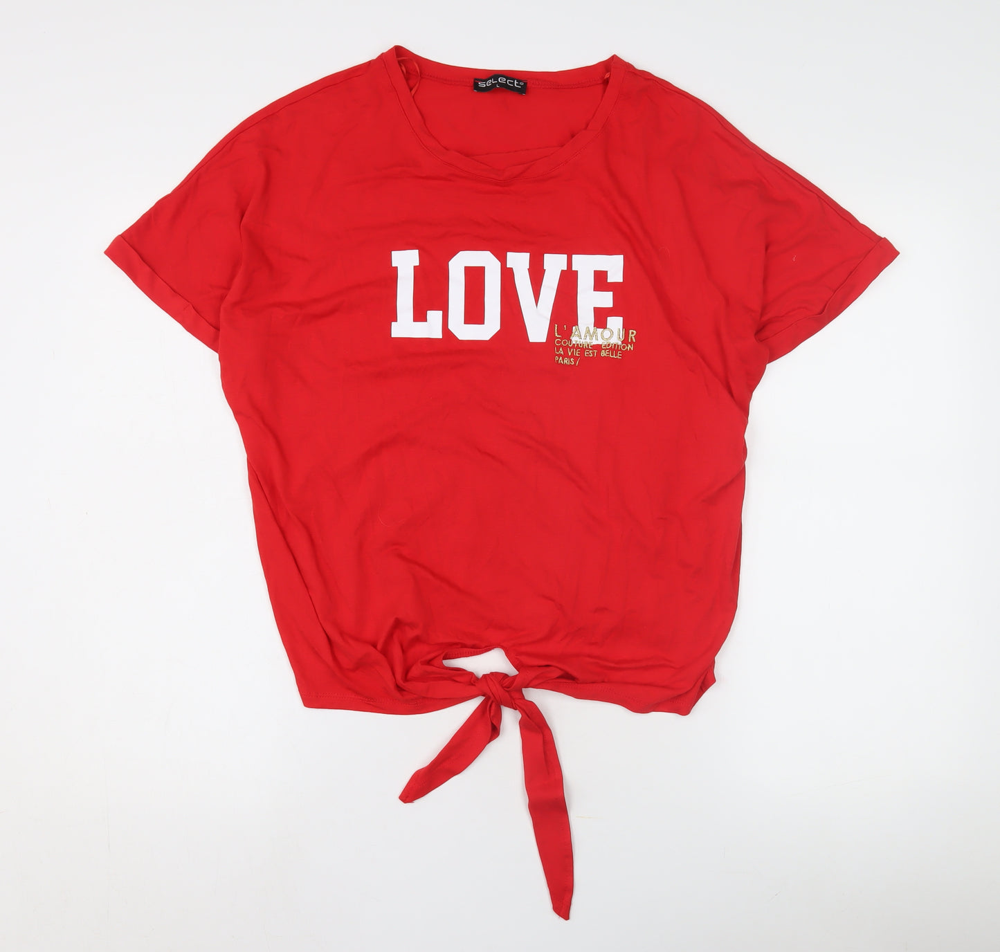 Select Women's Red T-Shirt L - Crew Neck, Casual Style