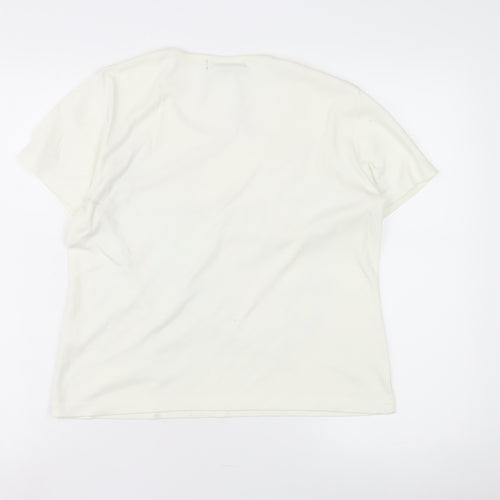 Just Elegance Women's Ivory Floral T-Shirt M