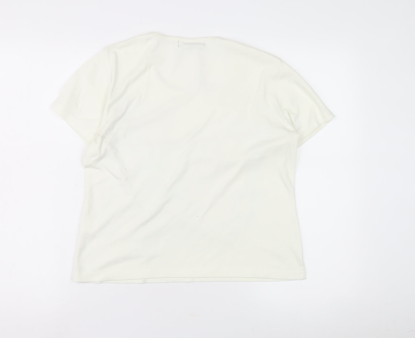 Just Elegance Women's Ivory Floral T-Shirt M
